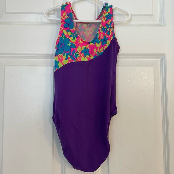 GK Gymnastics Leotard Purple Floral - Picture 4 of 5